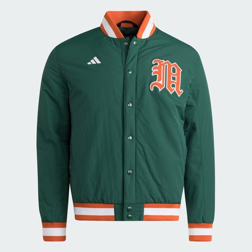 adidas Miami Hurricanes Coaches Dugout Jacket - Dark Green - JM9976