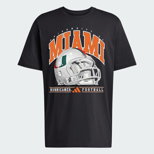 adidas Miami Hurricanes Football Refresh M Ss Tee - Black/Multi - KX6140