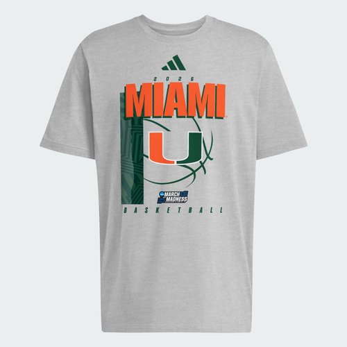 adidas Miami Hurricanes March Madness T-Shirt - Medium Grey Heather/Multi - KW9250