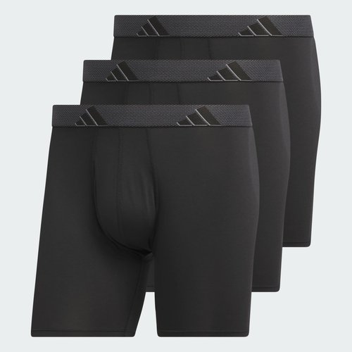 adidas Microfiber Boxer Briefs 3-Pack Big and Tall - Black/Onix/Black - IU9217