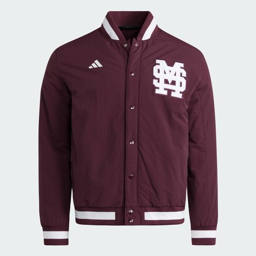 adidas Mississippi State Bulldogs Coaches Dugout Jacket - Team Maroon - JM9971