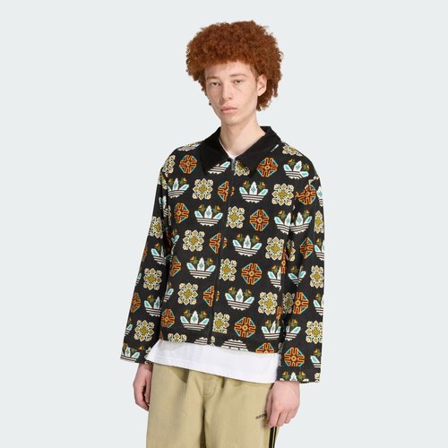 adidas Monogram Allover Print Loose Coach Jacket - Black - JY2998