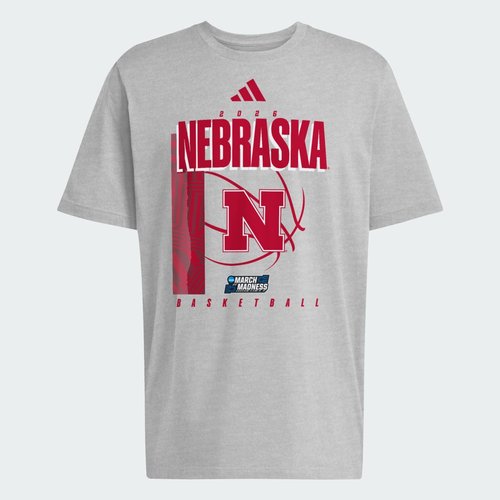 adidas Nebraska Huskers March Madness T-Shirt - Medium Grey Heather/Multi - KW9249