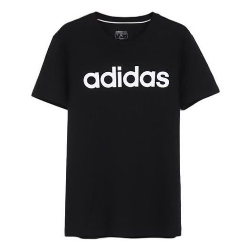 adidas neo Casual Sports Round Neck Short Sleeve - Black - FP7393