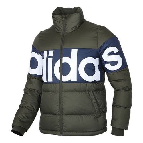 adidas neo Colorblock Alphabet Down Jacket - Green - EI4383
