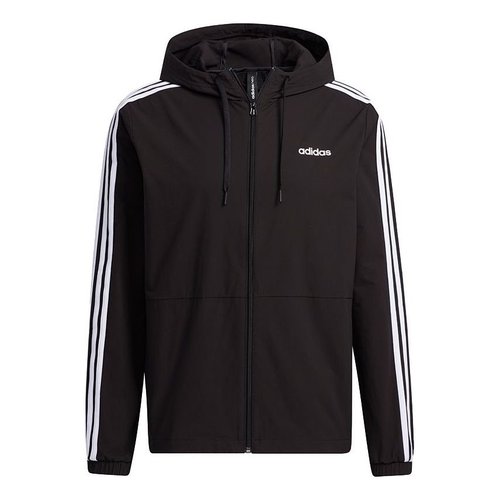 adidas neo M Ce 3s Wb Classic Stripe Windproof waterproof Sports Hooded Jacket - Black - GP4909