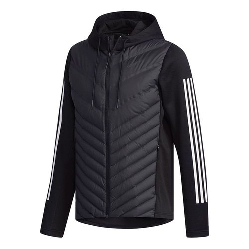adidas neo M Dly Dwn Jkt Splicing Stay Warm Sports hooded down Jacket - Black - DM4348