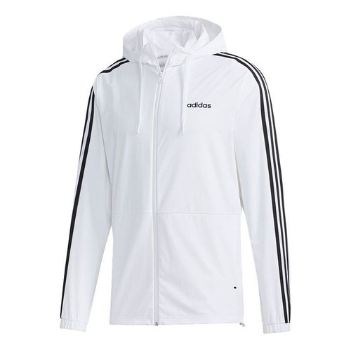 adidas neo M Essential 3-Stripes Windbreaker - White - GJ8900
