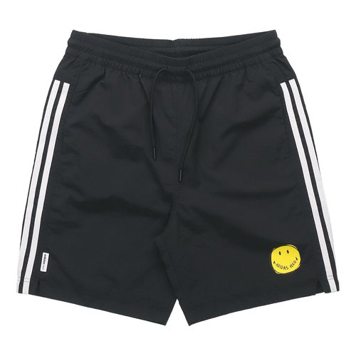 adidas neo M Smly Shorts Smiling Face Printing Stripe Sports - Black - GP5786