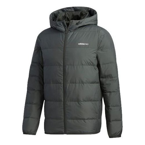 adidas neo M Trans Dwn Jkt Windproof Stay Warm Sports hooded down Jacket - Brown - GM2326