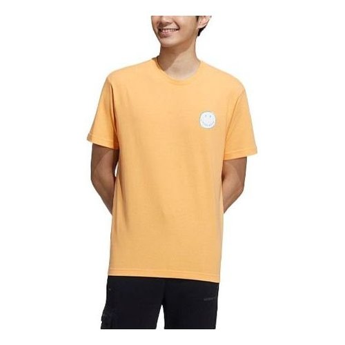 adidas neo Smly Tee 4 Smiling Face Printing Sports Round Neck Short Sleeve Orange Yellow - Orangeyellow - GP5789