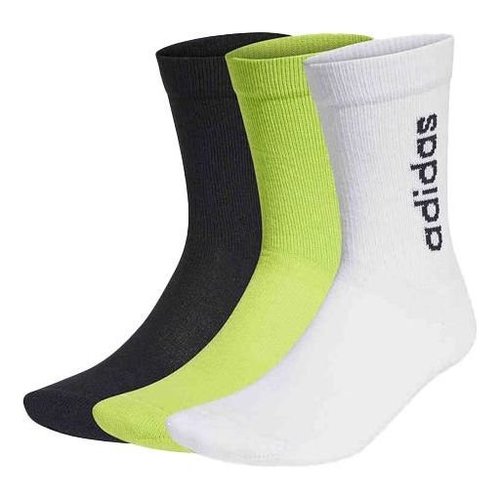 adidas neo Sports Outdoor High Top Mid Tops Socks Couple Style 3 Pairs - Black/Green/White - GE1377