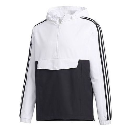 adidas neo Windproof Casual Sports Hooded Jacket - White/Black - GJ8951