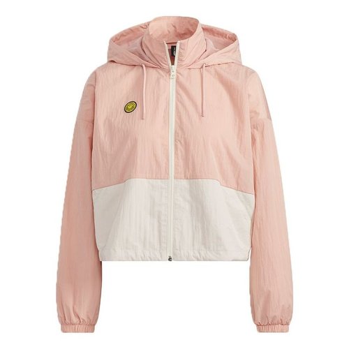 adidas neo x SMILEY Sportwears Windbreaker Jacket - Pink/White - HE7954