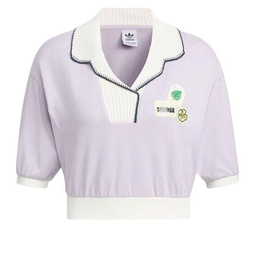 adidas Original Summer Holiday Graphic Play Polo Shirt Asia Sizing - Purple/White - IW6301