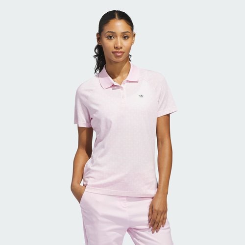 adidas Originals All Over Trefoil Polo Shirt - Clear Pink/Chalk White - KE7776