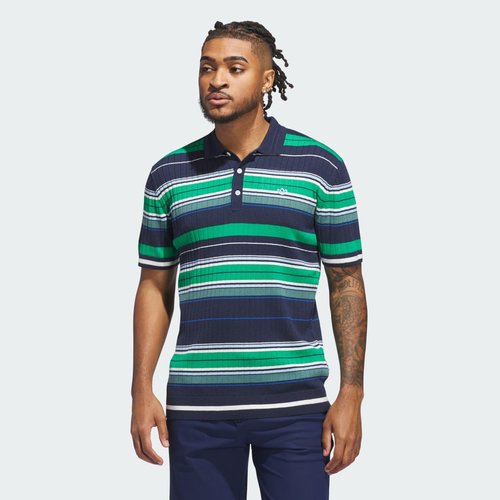 adidas Originals Knit Polo - Night Indigo/Green - JW9861