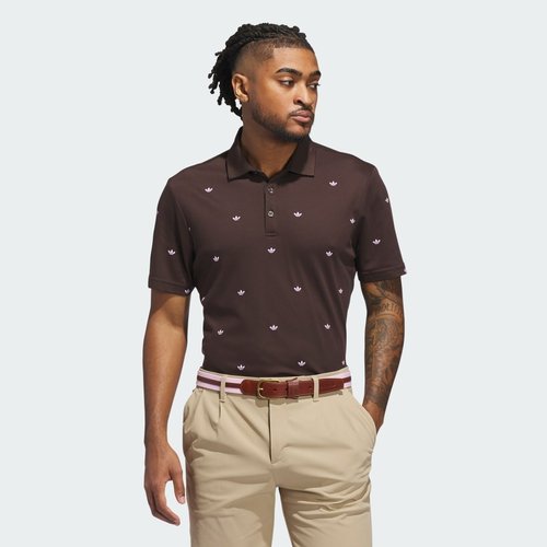 adidas Originals Printed Trefoil Polo Shirt - Dark Brown - JX9265
