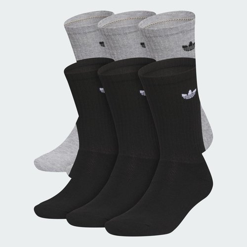 adidas Originals Trefoil 2.0 6-Pack Crew - Medium Grey Heather/Black/White - JL4201