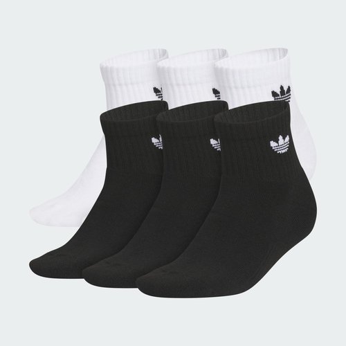 adidas Originals Trefoil 2.0 6-Pack Quarter Socks - White/Black - JL4236