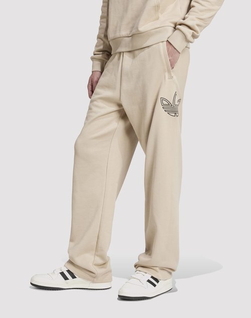 adidas Outlined Trefoil Fleece Pants - Beige - JJ1509
