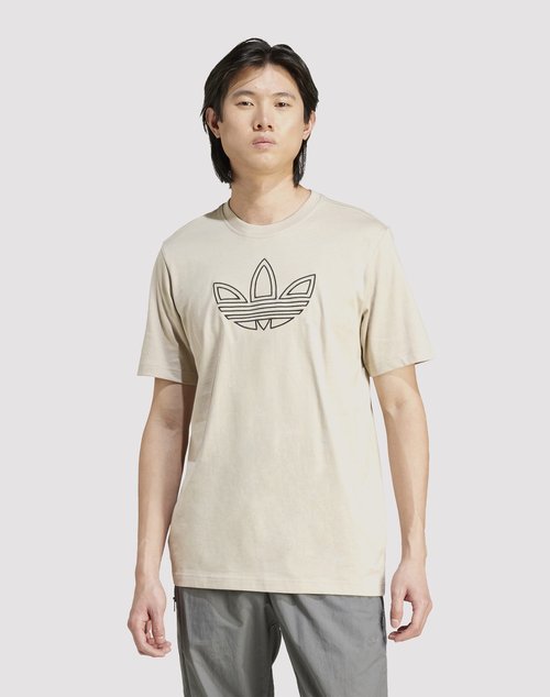 adidas Outlined Trefoil Tee Shirt - Beige - IW5824