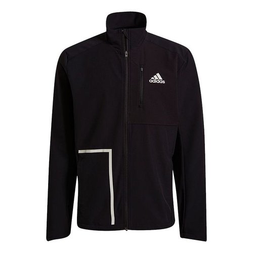 adidas Own The Run Jkt Training Sports Stand Collar Logo Jacket - Black - GT8926
