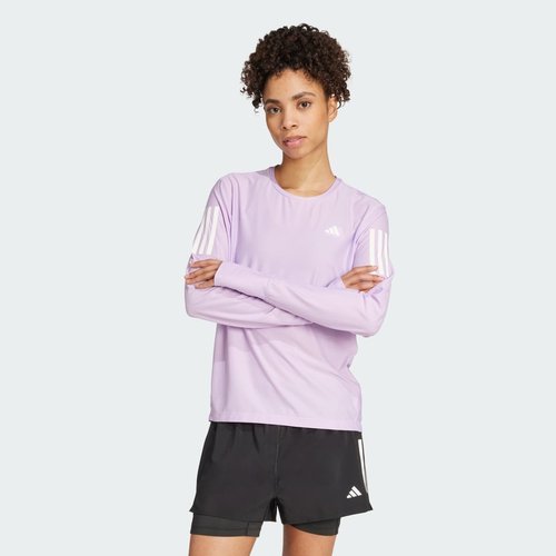 adidas Own The Run Long Sleeve Tee - Powder Plum - JW9670