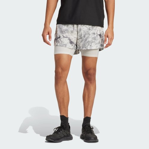 adidas Own The Run Spray Dye 2-In-1 Short - Orbit Grey/Black - JL8720