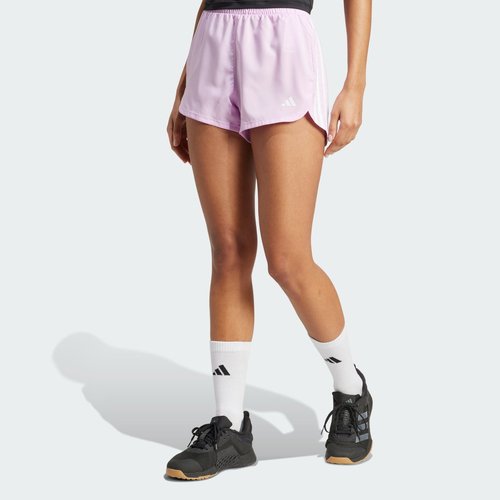 adidas Pacer Training 3-Stripes Woven High-Rise Shorts - Bliss Lilac/White - JD2290