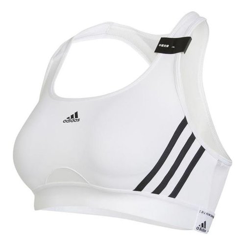 adidas Powerreact Training Medium Support 3-Stripes Bra - White/Black - HC7897