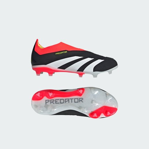 adidas Predator 24 Elite Laceless FG - Core Black/Cloud White/Solar Red - IG7753