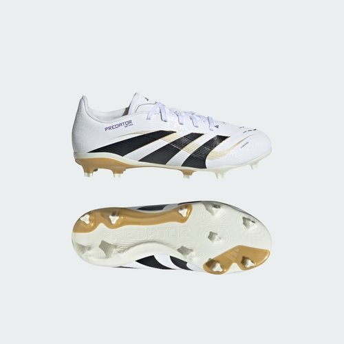 adidas Predator 24 League FG MG K - Cloud White/Core Black/Gold Metallic - JI1124