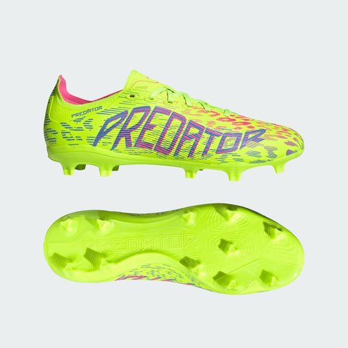 adidas Predator 24 League FG MG | Green | Size 8.5 - Lucid Lemon/Blue Fusion/Lucid Pink - JH6471