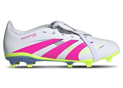 adidas Predator 24 League Foldover Tongue FG K - Cloud White/Lucid Pink/Lucid Lemon - ID3831