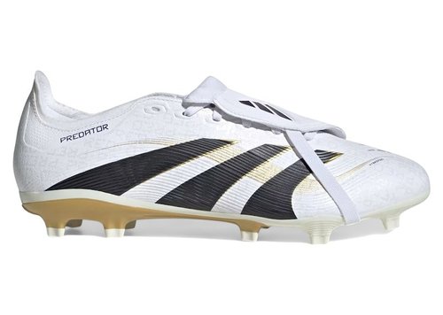adidas Predator 24 League Foldover Tongue FG MG - Cloud White/Core Black/Gold Metallic - JI1114