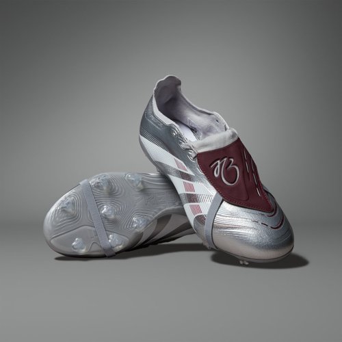 Jude Bellingham x adidas Predator 24 League Foldover Tongue FG MG - Silver Metallic/Legacy Burgundy/Maroon - JQ2688