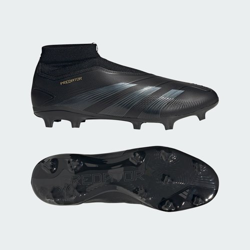 adidas Predator 24 League Laceless FG - Core Black/Carbon/Gold Metallic - IF6334
