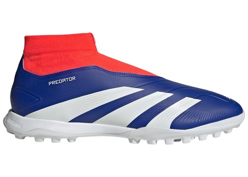 adidas Predator 24 League Laceless TF - Lucid Blue/Cloud White/Solar Red - IF6385