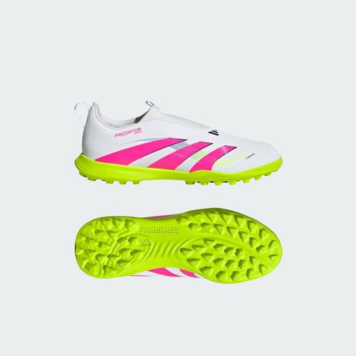 adidas Predator 24 League Laceless TF K - Cloud White/Lucid Pink/Lucid Lemon - ID3816