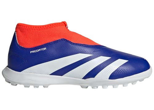 adidas Predator 24 League Laceless TF - Lucid Blue/Cloud White/Solar Red - IF6429