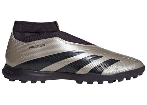 adidas Predator 24 League Laceless TF - Platinum Metallic/Aurora Black/Turbo - IF6384