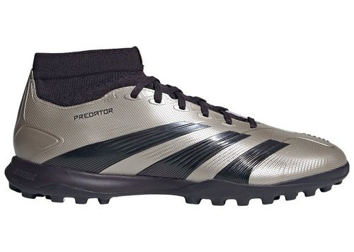 adidas Predator 24 League Mid TF - Platinum Metallic/Aurora Black/Turbo - IF6388