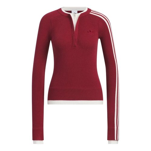 adidas Premium 3S Button Sweatshirt - Collegiate Burgundy - KS5332