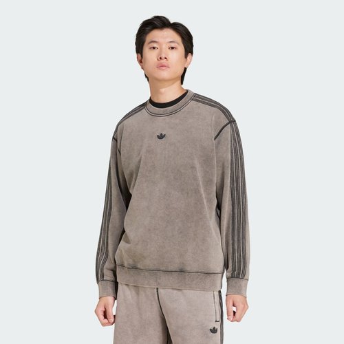 adidas Premium Essentials Retro Washed Crew Sweatshirt - Black - JD0246
