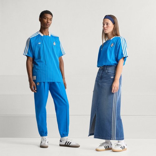 adidas Real Madrid Terrace Icons Jersey - Blue Bird/White - JN3060