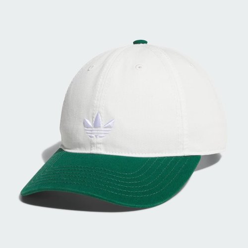 adidas Relaxed Trefoil Strapback Hat - Off White/Collegiate Green/White - JL4308