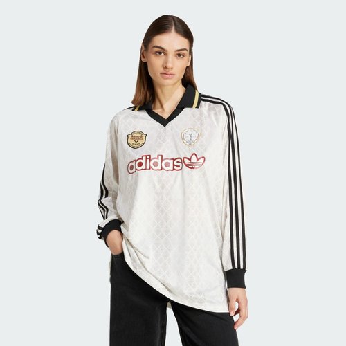 adidas Retro Sports Cricket-Inspired Long Sleeve Jersey - Off White - KA4381