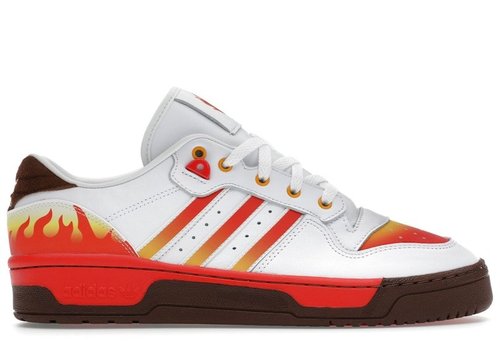Demon Slayer x adidas Rivalry Low - Cloud White/Red/Crew Yellow - JI3310