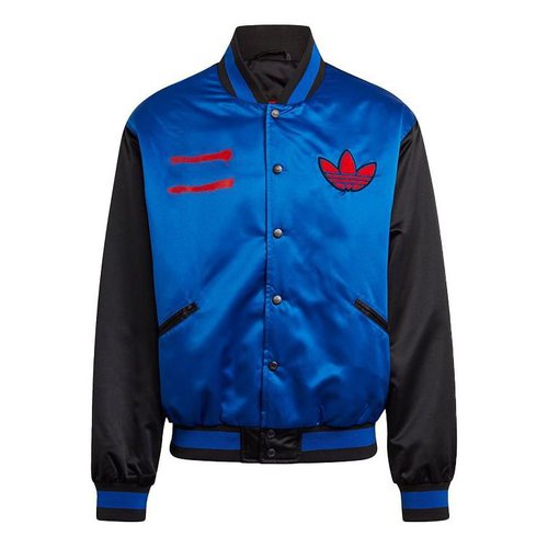 adidas Run-dmc Collegiate logo Printing Colorblock Jacket - Blue - GN5931